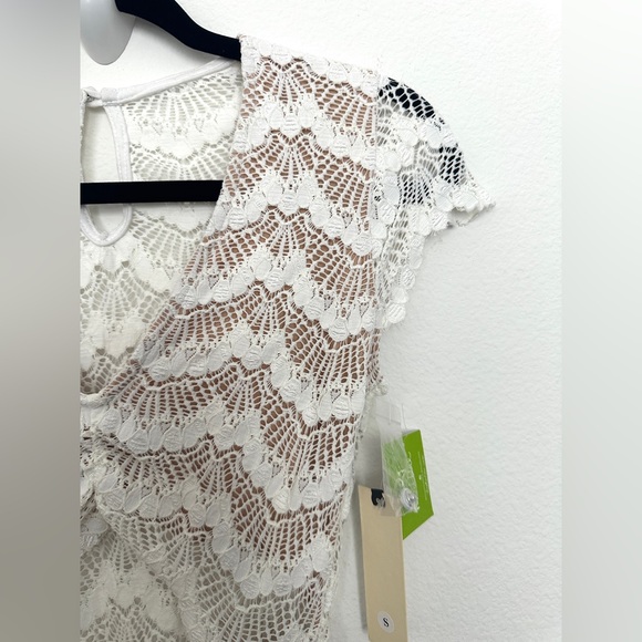 Free People x Nightcap Mariposa Lace Cutout Mini Dress Dove size Small NWT - Picture 9 of 16